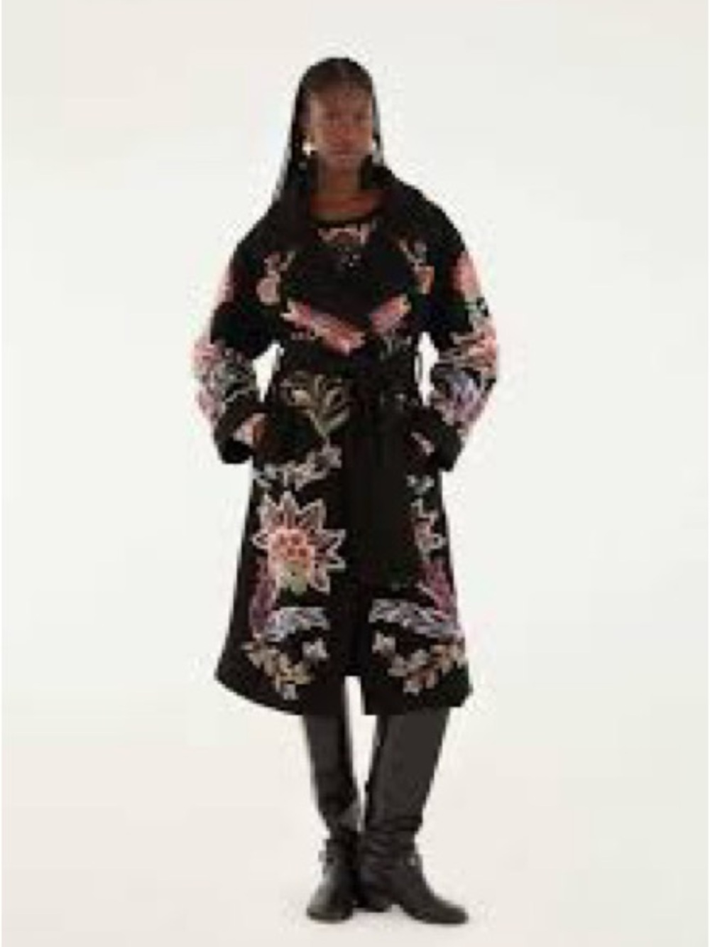 FARM Rio Marvelous Garden Embroidered Floral Fleece Coat – XS – NWT